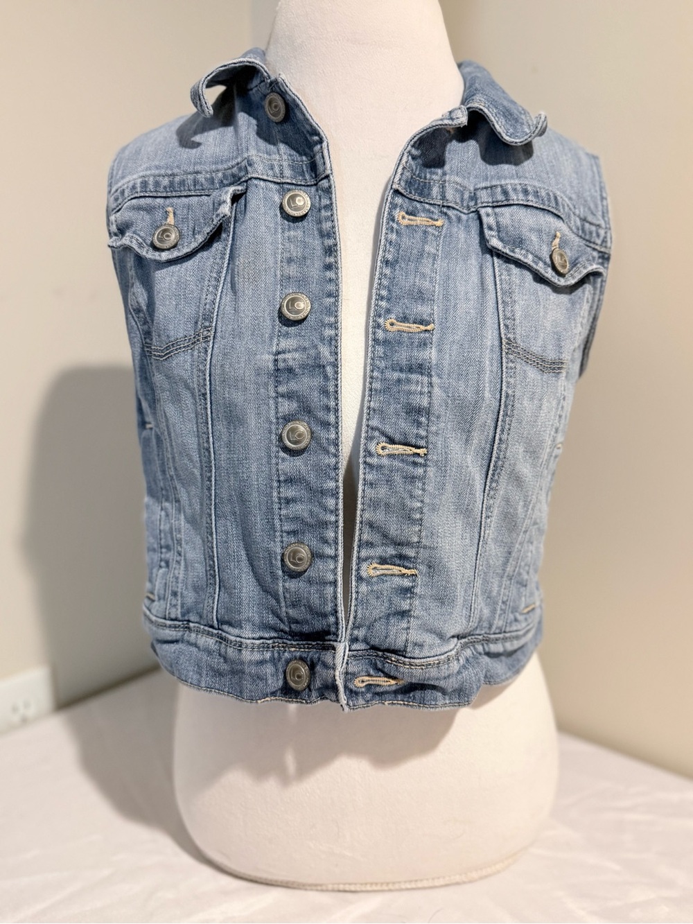 LC Lauren Conrad Light Blue Denim Vest